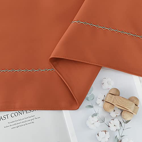 JADE POKE Bed Runner 260 x 50 cm for King Size Bed, Bed Throws for Foot of Bed, Burnt Orange Bed Runner Bedding Scarves Decorations for Bedroom Hotel Wedding Room - Image 4