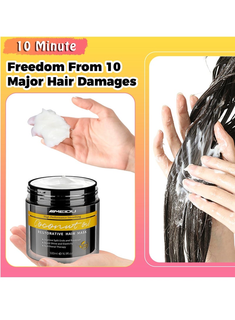 Meidu MEIDU Hair Mask for Damaged Hair,Keratin Hair Treatment for Color Treated Hair Deep Conditioner,Mascarilla Para El Cabello for Dry/Frizzy Hair.Moisturizer and Adds Shine.Hair Care for Curly Hair. - Image 3