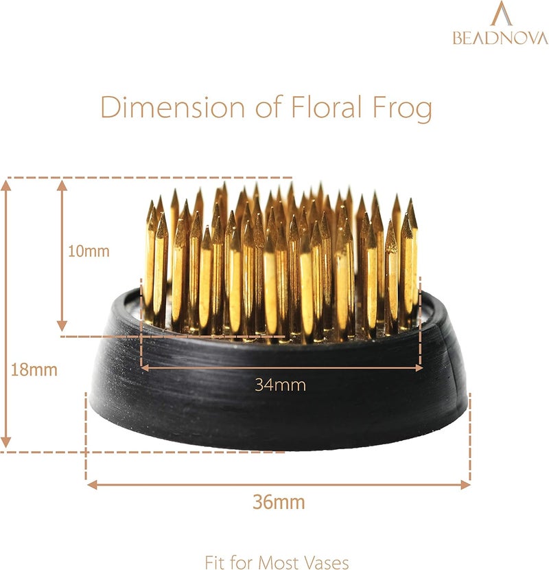 BEADNOVA Flower Frog Ikebana Kenzan with Rubber Gasket Floral Frog for Arrangements Ikebana Vase (1.3 Inch/34mm, 1pcs) - Image 2