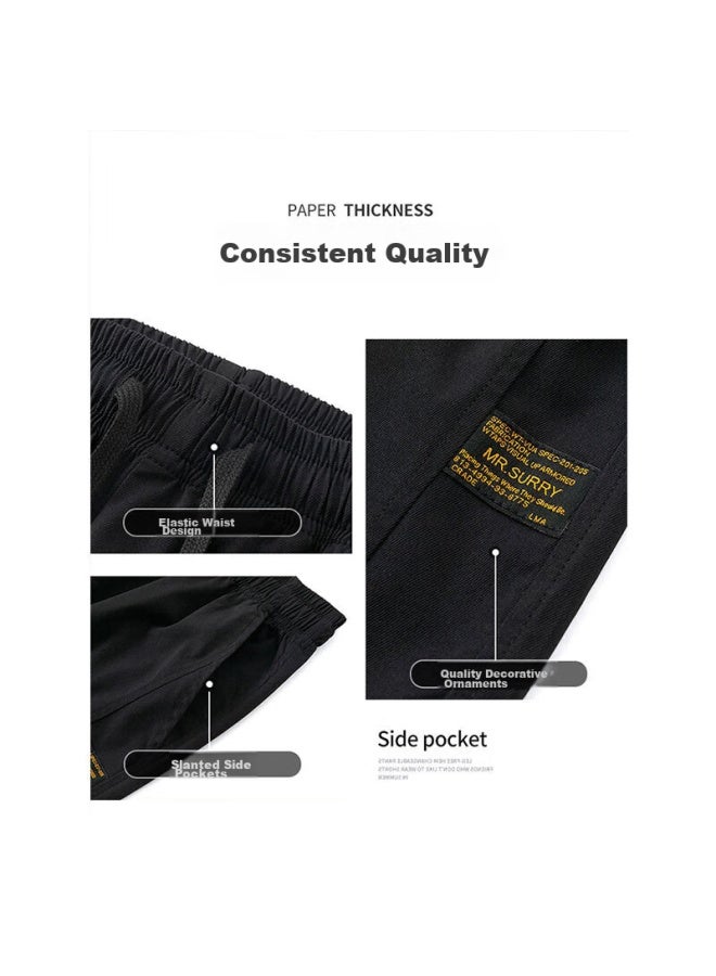 Dingfengbaoluo Men's Trendy Loose-fit Casual Pants, Spring And Summer Sports Joggers, Ankle-length Trousers, 237 Dark Gray, 3XL - Image 3