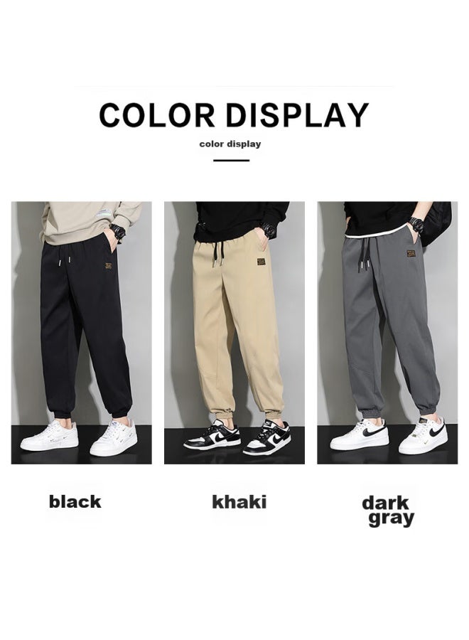 Dingfengbaoluo Men's Trendy Loose-fit Casual Pants, Spring And Summer Sports Joggers, Ankle-length Trousers, 237 Dark Gray, 3XL - Image 2