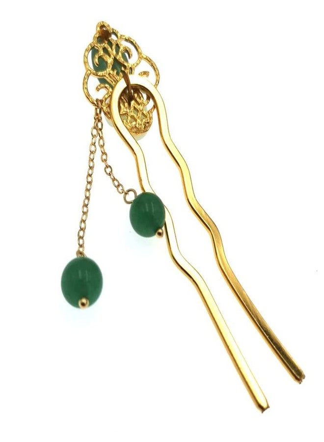 MIAO WU Jade Flower Hair Pins Women Girls Hair Stick,Retro Hanfu U Shape Chopsticks Hair Styling Hair Making Accessories Headwear 3.5inch - Image 5