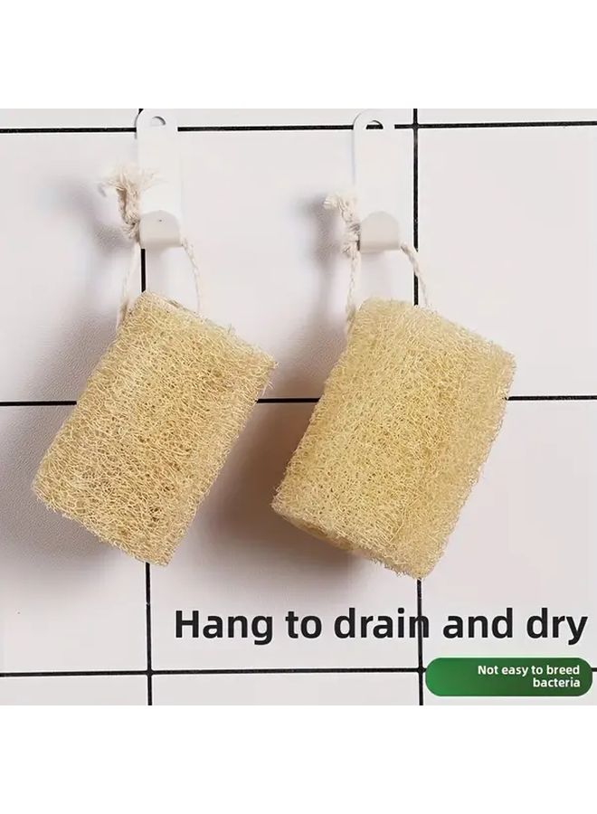 Natural Thickened Heavy Duty Marine Loofah Sponge 4pcs For Kitchen And Bath Cleaning - Image 1