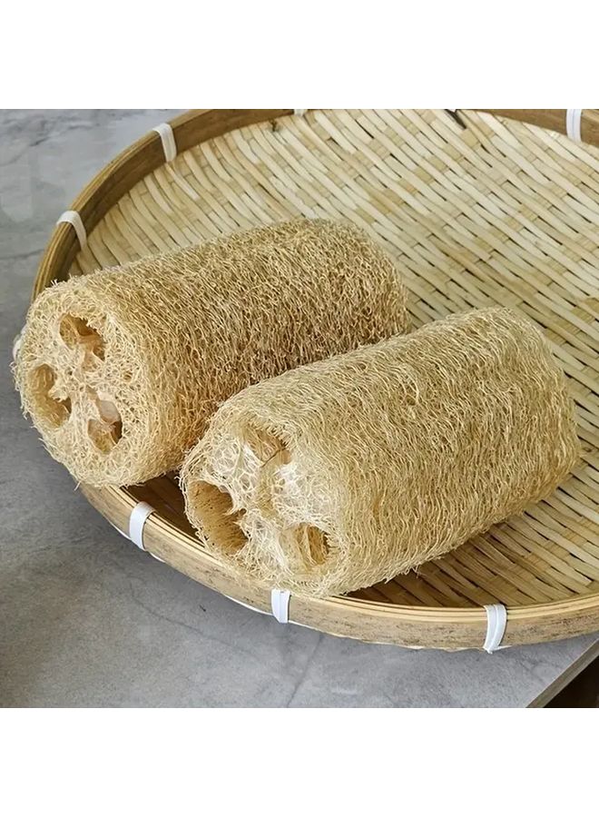 Natural Thickened Heavy Duty Marine Loofah Sponge 4pcs For Kitchen And Bath Cleaning - Image 4