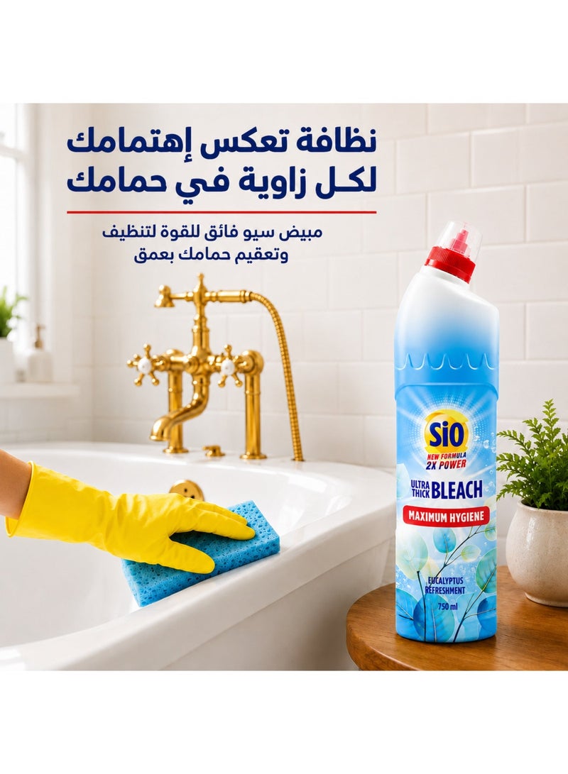 SIO Ultra Thick Toilet Cleaner & Bleach - Eucalyptus Scent - 2X Power Formula for Deep Cleaning & Disinfection - 750ml - Image 3