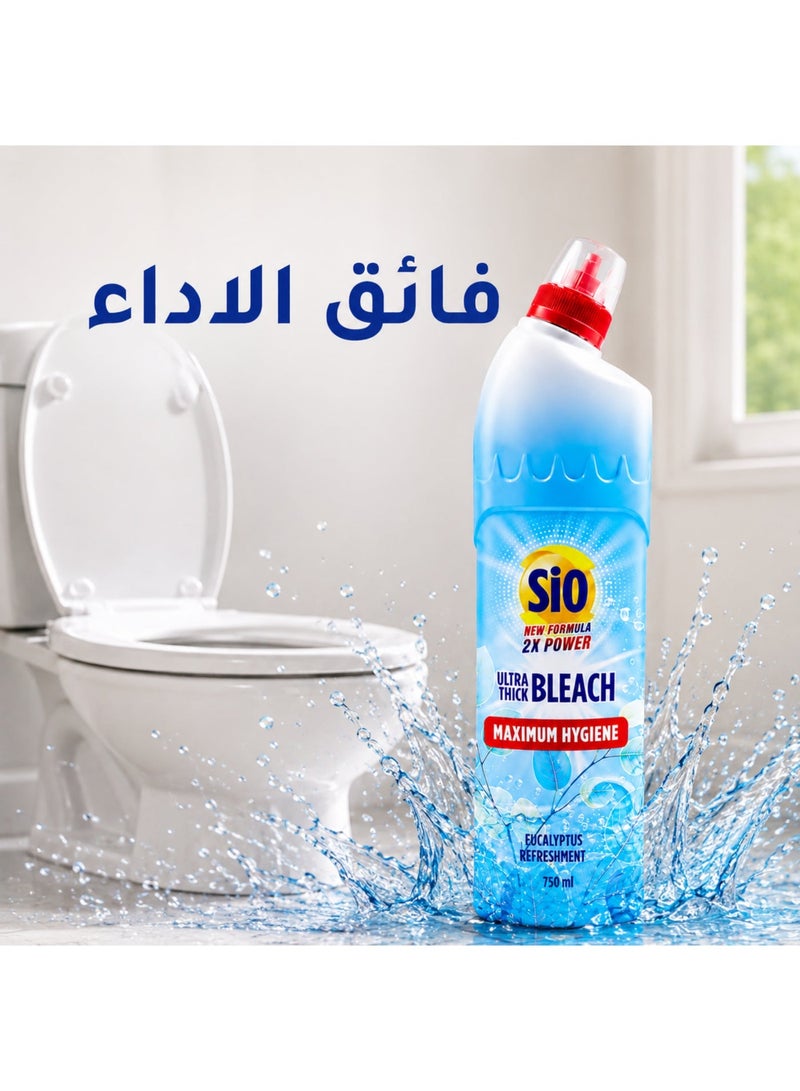 SIO Ultra Thick Toilet Cleaner & Bleach - Eucalyptus Scent - 2X Power Formula for Deep Cleaning & Disinfection - 750ml - Image 5