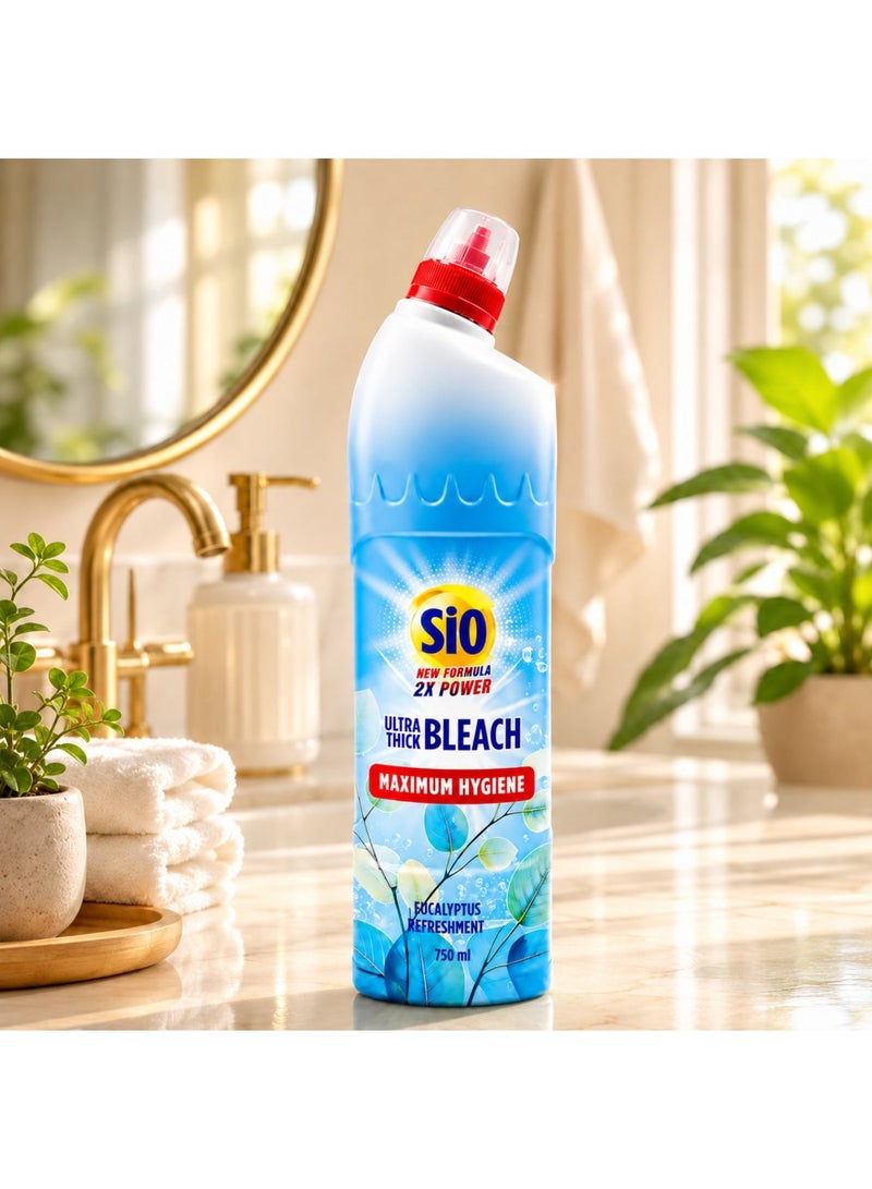 SIO Ultra Thick Toilet Cleaner & Bleach - Eucalyptus Scent - 2X Power Formula for Deep Cleaning & Disinfection - 750ml - Image 2