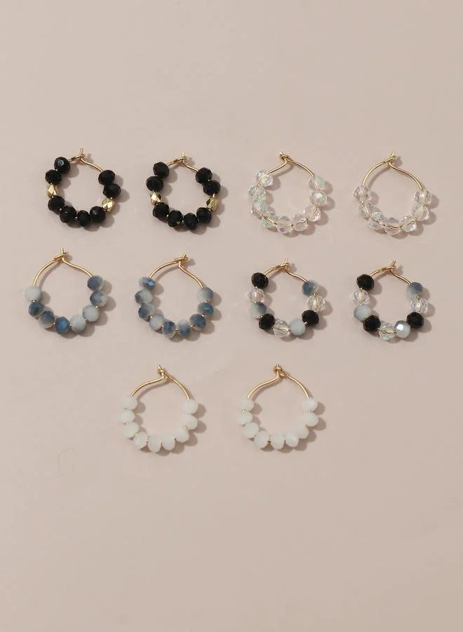 تايك تو مجموعة من 6 - أقراط حلق مزينة بالخرز