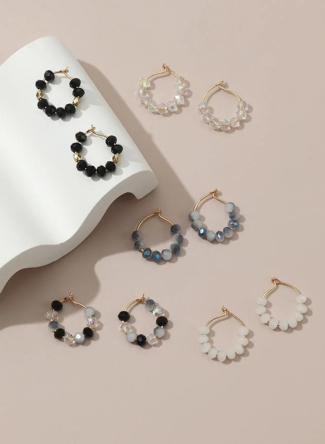 تايك تو مجموعة من 6 - أقراط حلق مزينة بالخرز