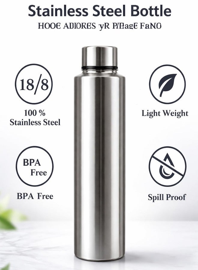 VISAXMI Stainless Steel Water Bottle 1 L | Fridge Steel Bottle | Drinking water bottle | Leak Proof & Durable Steel Bottle for Office, Gym, School & Home (Pack of 4) - Image 4