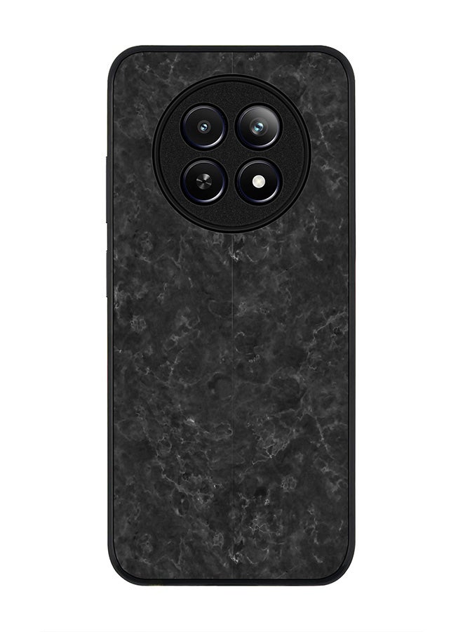 Stylizedd Rugged Black edge case for Realme 12 / Realme 12x, Slim fit Soft Case Flexible Anti Drop TPU Gel Thin Cover -  Marble Texture Black - Image 1