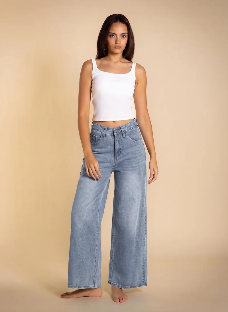 شايبس HIGH-WAIST WIDE LEG JEANS