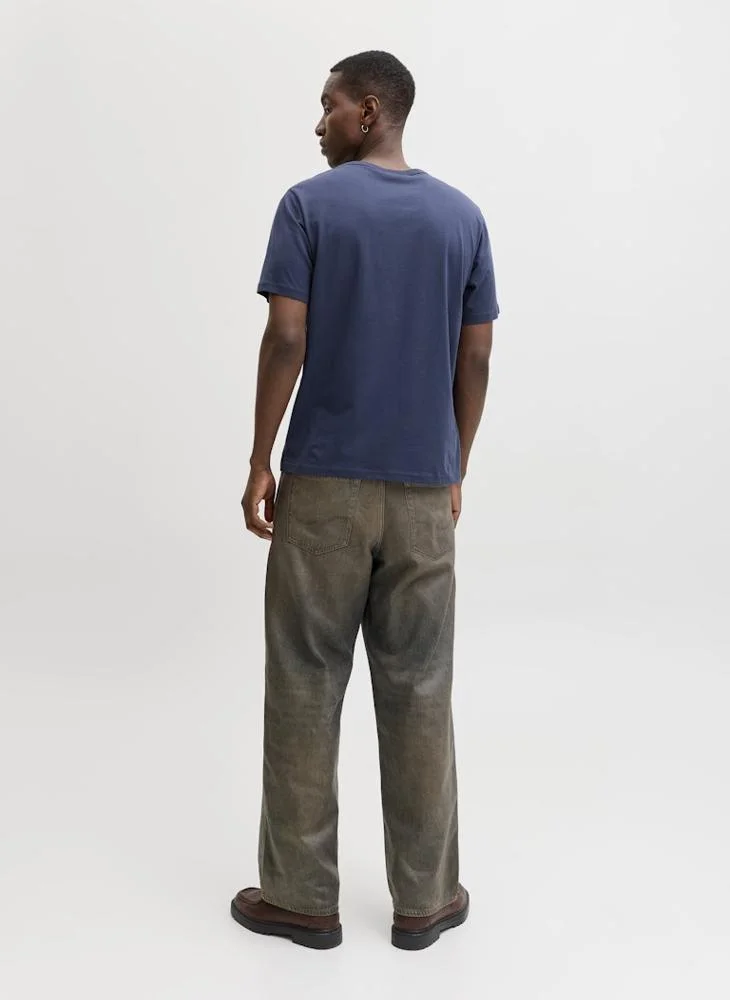 جاك اند جونز تي شيرت بياقة دائرية وقصة مريحة