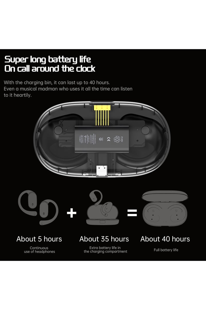 Sports Headphones, Bluetooth 5.3 True Wireless with LED Display, AI Call Noise Cancellation, IP57 Waterproof, Secure Running/Gym Fit, Black - Image 4