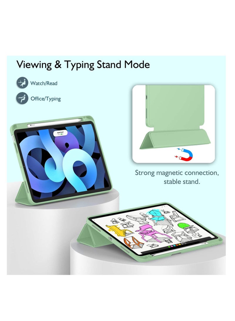 MUNTAQI Smart iPad Air Case - Compatible with 6th Gen 11-Inch (2024), 5th Gen & 4th Gen 10.9-Inch (2022/2020) - Touch ID Support, Auto Wake/Sleep - Matcha Green - Image 5