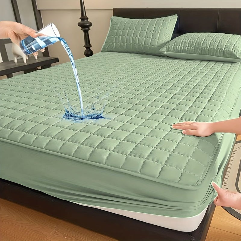 Grey Fitted Sheet 59.0678.74 Inch Soft Breathable Anti Slip Mattress Protector for Bedroom All Season Washable Bedding - Image 1
