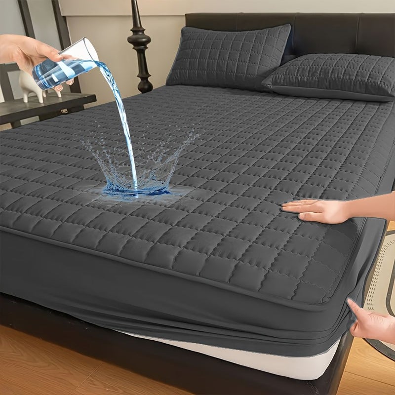Grey Fitted Sheet 59.0678.74 Inch Soft Breathable Anti Slip Mattress Protector for Bedroom All Season Washable Bedding - Image 5