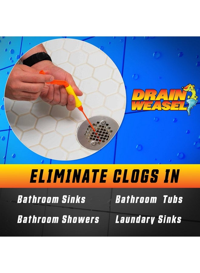 FlexiSnake Pro Drain Weasel Sink Snake Cleaner with New Molded Tip - 18″ - Drain Snake Clog Remover Tool with Rotating Handle & 5 Wand Refills - Easy to Use on Drains & Grates - Made in USA - 5-Pack - Image 3