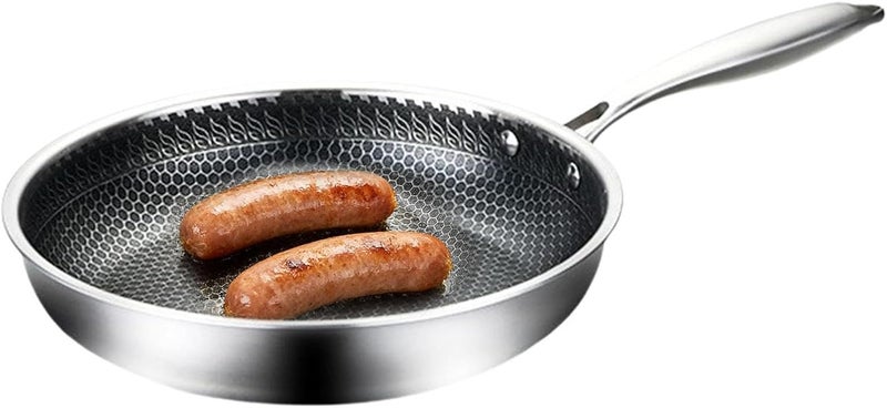 Stainless Steel Cooking Pan- Durable Nonstick Even Heating, Non-Stick Coating Healthy Cooking Without Snagging, Durable Ergonomic Handle | Countertop Cooking - Image 1