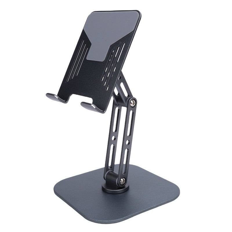 Desk Tablet Stand: 360° Rotating Aluminum Alloy Adjustable Holder - Stable Secure Grip Foldable Compact Portable for Desk Home Office Travel - Image 5