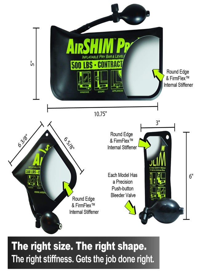 Calculated Industries 1134 AirShim Inflatable Pry Bars and Leveling Tools 3-pc Value Pack - Original AirShim, AirShim Pro XL, and AirShim Slim | Contractor-Grade Alignment Pump Wedges | Set of 3 - Image 5