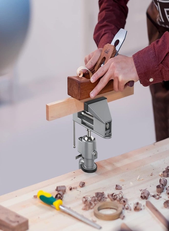 NIKTION Heavy Duty 360° Rotating Bench Vise - Aluminum Alloy Table Clamp for DIY, Woodworking, Metalworking, Jewelry Making and Tool Support - Image 2