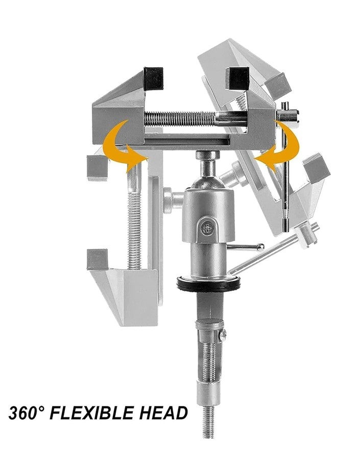 NIKTION Heavy Duty 360° Rotating Bench Vise - Aluminum Alloy Table Clamp for DIY, Woodworking, Metalworking, Jewelry Making and Tool Support - Image 5