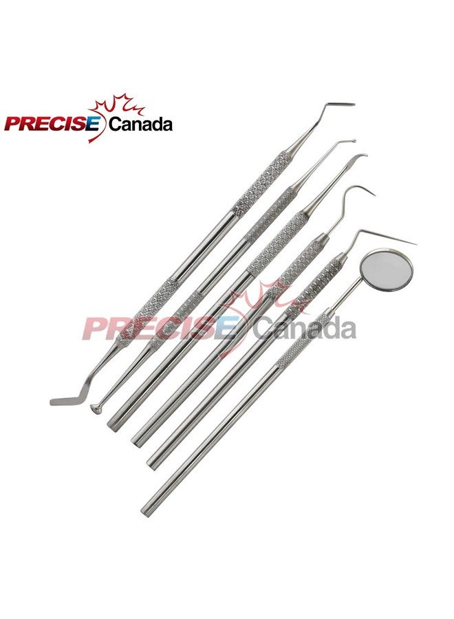 بريسايس كندا مجموعة أدوات تنظيف الأسنان، 6 قطع من أدوات تنظيف الأسنان المطورة من الفولاذ المقاوم للصدأ، مجموعة أدوات إزالة البلاك Pr-348 - Image 2