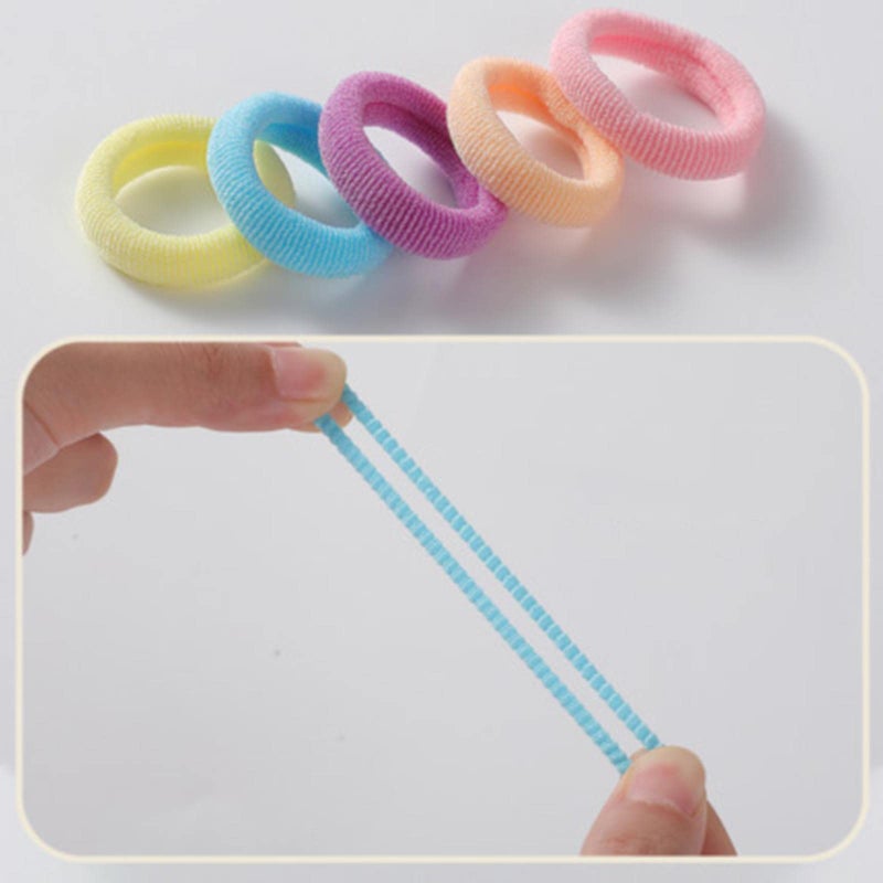 100 Pieces A09 Colorful Seamless Hair Ties Elastic Bands For Medium Thick And Curly Hair - Image 4