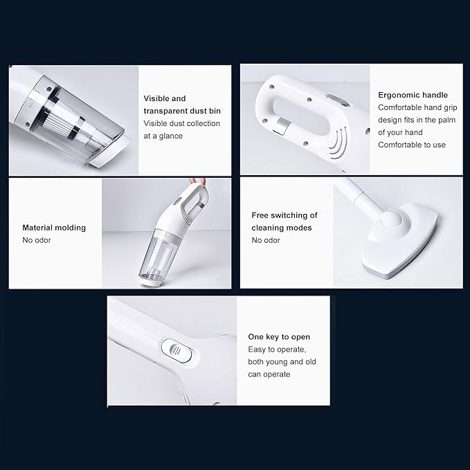 IGNOTI Cordless Vacuum Cleaner 2 in 1 UltraLightweight Power Suction Handheld Vacuum Cleaner with Washable HEPA Filter for Home Car Pet Hair Carpet Hard Floor - Image 2