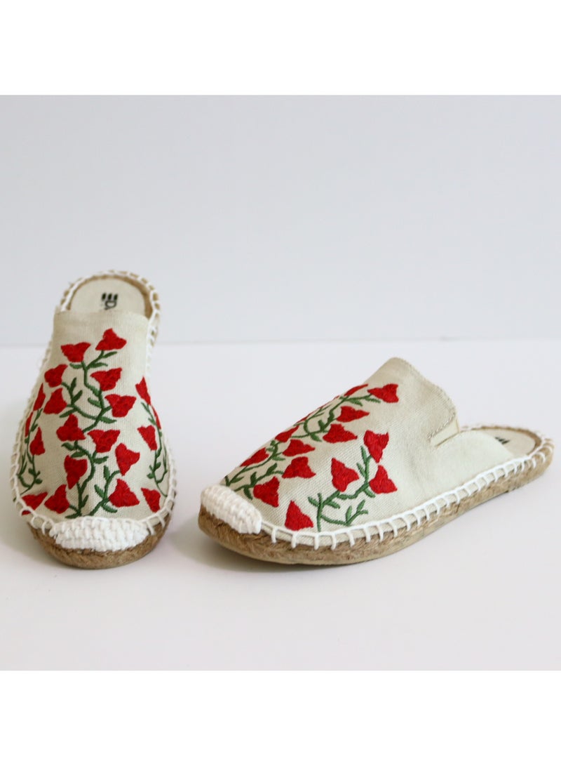 Dasson Embroidered Bougainvillea Espadrille (Milk White)  - Image 2