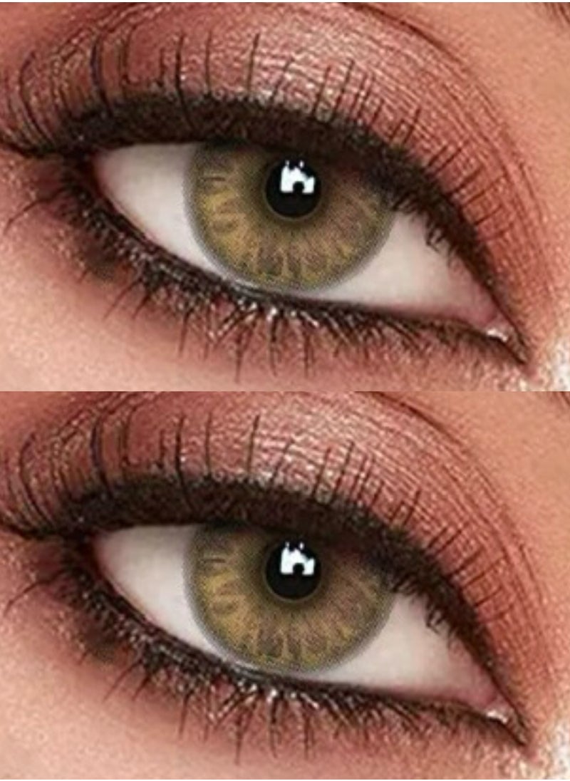 Unibling - Gem Brown Yearly Colored Contact Lenses, Unisex Cosmetic Contact Lenses, Enlargement Collection, Dark Brown, With Case - Image 1