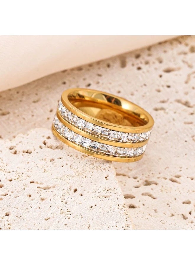 حقل خاتمان ذهبيان، مقاس 7، مقاومان للبهتان ولا يسببان الحساسية。 - Image 3