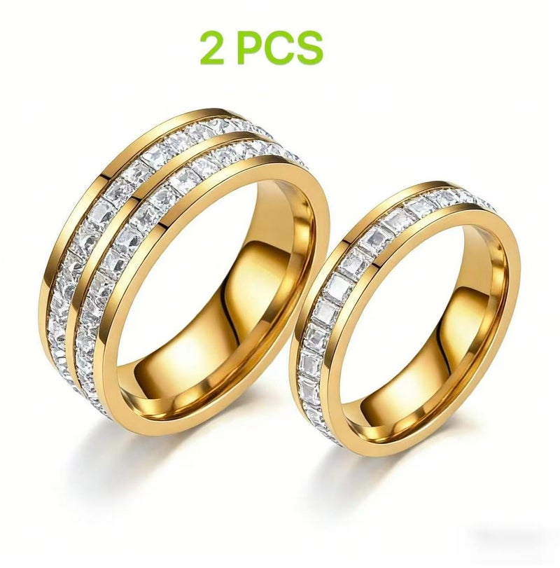 حقل خاتمان ذهبيان، مقاس 7، مقاومان للبهتان ولا يسببان الحساسية。 - Image 1