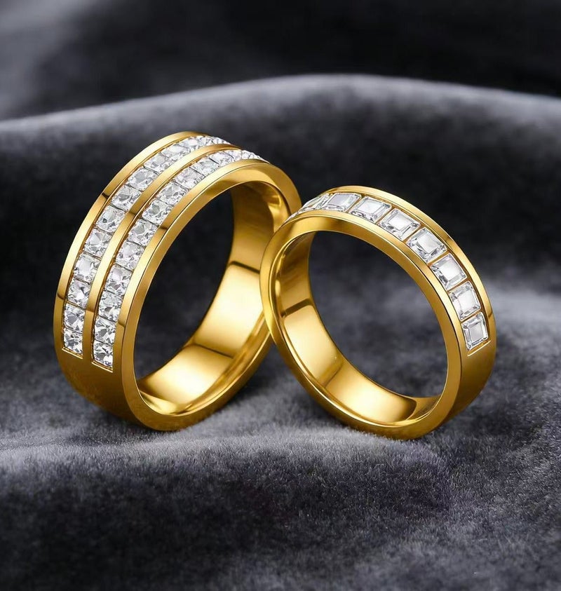 حقل خاتمان ذهبيان، مقاس 7، مقاومان للبهتان ولا يسببان الحساسية。 - Image 2