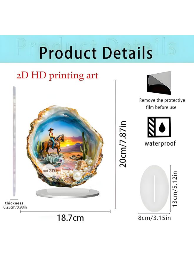 2D Flat Acrylic Desktop Ornament, Non-3D Printed Artwork with Base