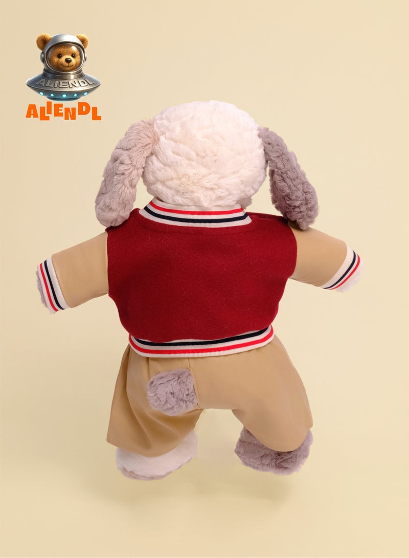 ALIENDL Loyal Pup –Plush Puppy Stuffed Animal Dog Toy for Baby Kids, Soft Cute Puppy Plush Doll Gift Set with Removable Clothes & Pouch, Perfect Gift for Kids, Boys, Girls, Friends & Couples - Image 4
