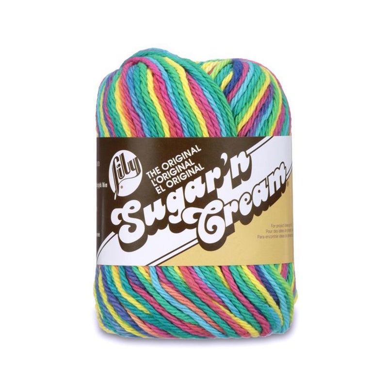 Lily Sugar 'N Cream The Original Ombre Yarn, 2oz, Gauge 4 Medium, 100% Cotton, Psychedelic - Machine Wash & Dry - Image 5