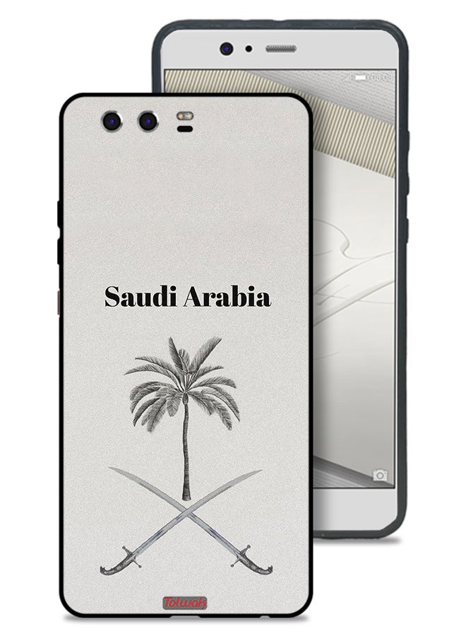 Tolwak غطاء حماية لهاتف هواوي P10 بلس - فن شعار المملكة العربية السعودية - Image 1