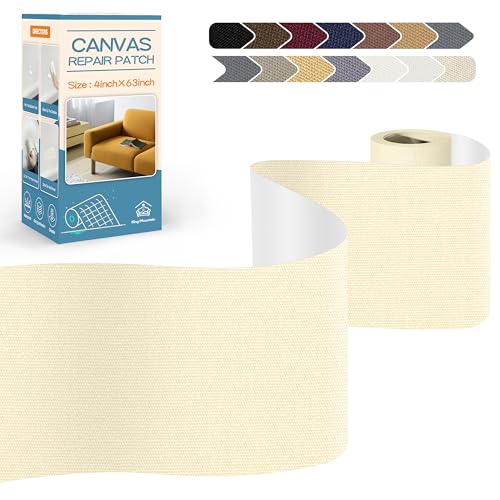 KING MOUNTAIN Canvas Repair Tape,Outdoor Gear Patch, 4×63 Inches,Waterproof,Self-Adhesive for Repairing Boat Covers,Sun Shades,Sofas,Tents,Lounge Chairs,Awnings (Beige1.0) - Image 1