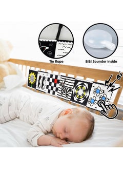Daytoyz Baby Toy 0-3 Months, Contrast Toy Baby Fabric Book Crinkle Cloth Cube, Contrast Book Black White, Black & White Pram Toy Gift Sets Baby Toy 0 3 6 12 Months (3 Pieces)  - Image 3