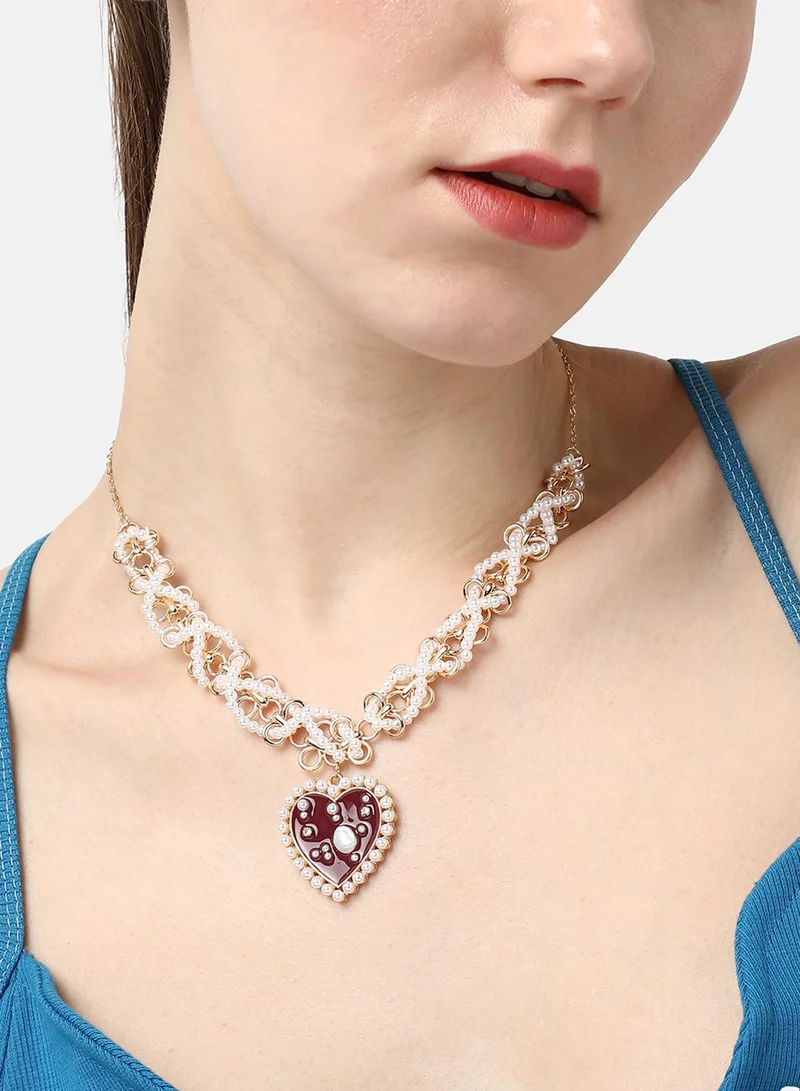 سوهي قلادة كاجوال من اللؤلؤ المطلي بالذهب