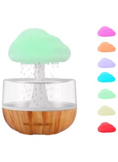 Rain Cloud Humidifier Water Drip, 2 in 1 Raindrop Humidifier with 7 Colors Night Light, Help Sleeping & Stress, Raindrop Humidifier, Aromatherapy Diffuser for Sleeping, Relaxing