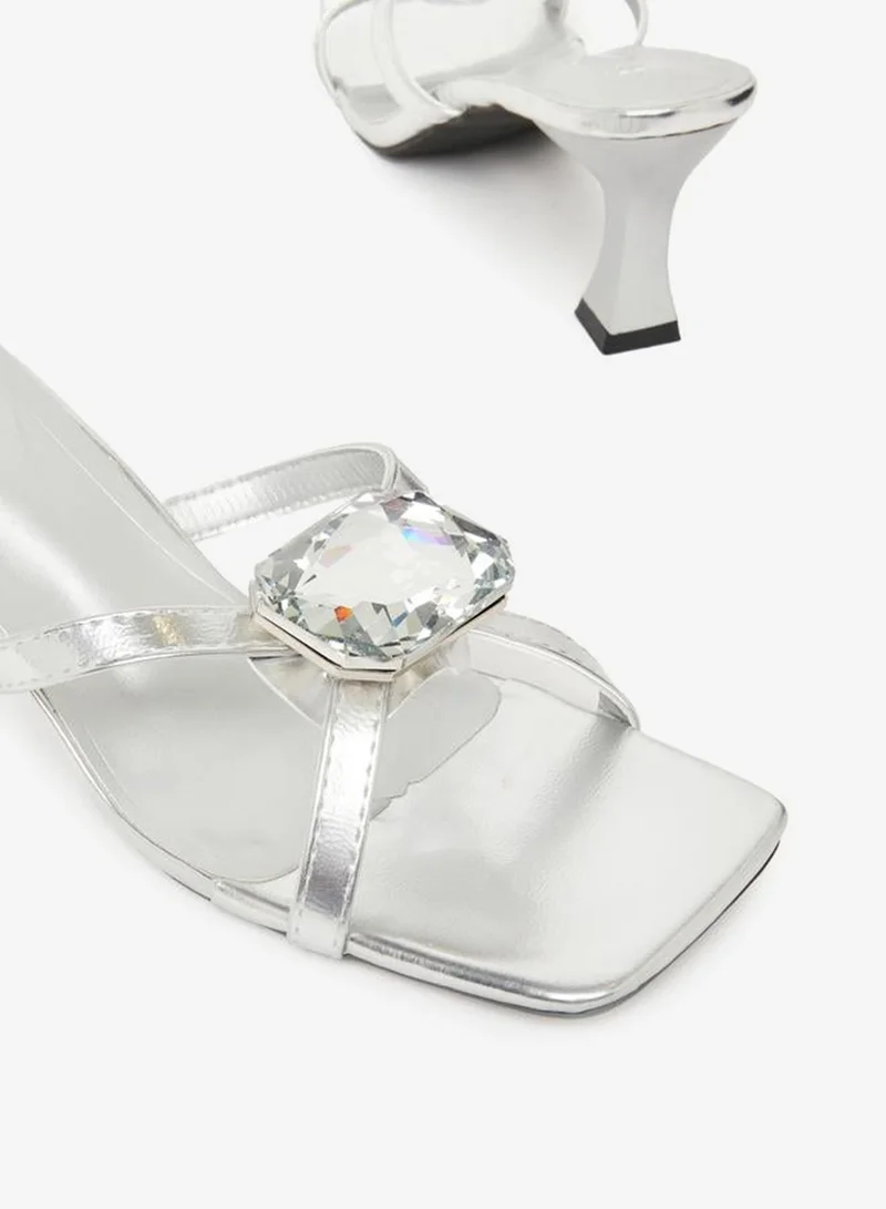 Take Two Women Silver Rhinestone Sandals
