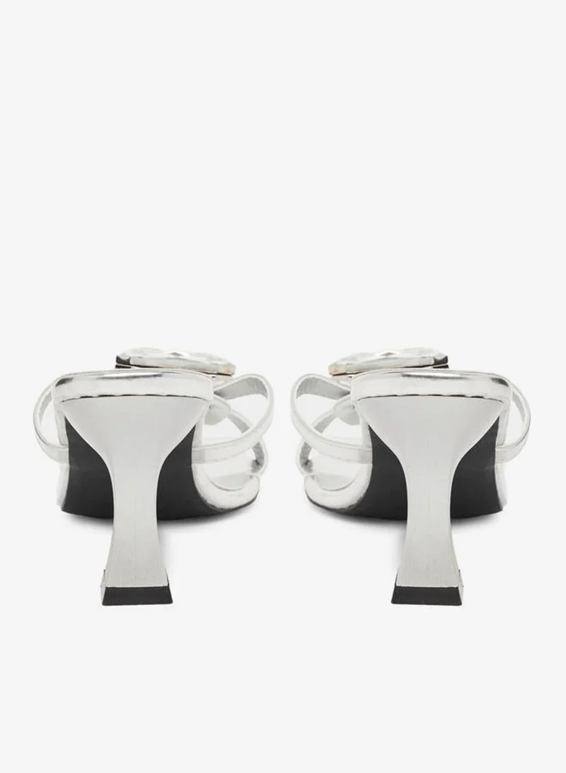 Take Two  Women Silver Rhinestone Sandals for Women | Best Price UAE