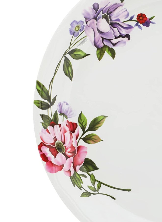 Abir 6-Piece Melamine Deep Round Serving Plate Set 40 CM / 15.75 INCH White/Floral - Image 5