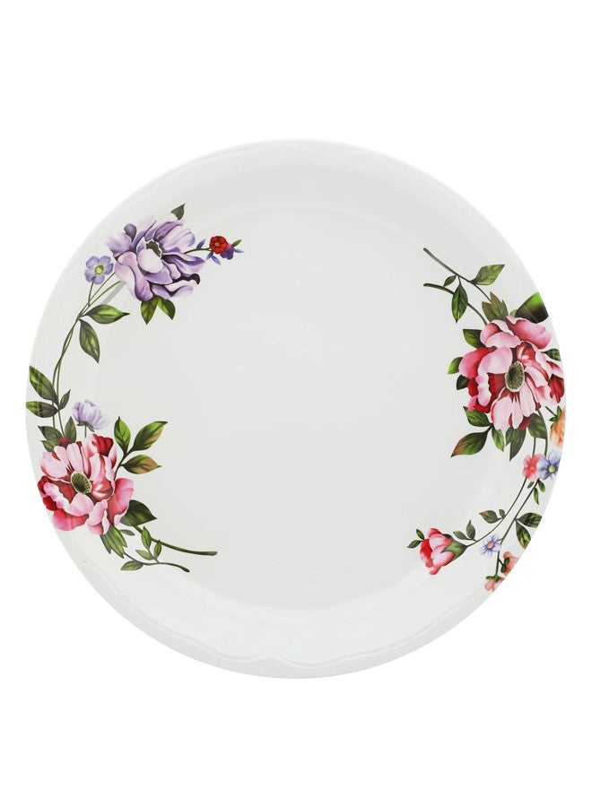 Abir 6-Piece Melamine Deep Round Serving Plate Set 40 CM / 15.75 INCH White/Floral - Image 3