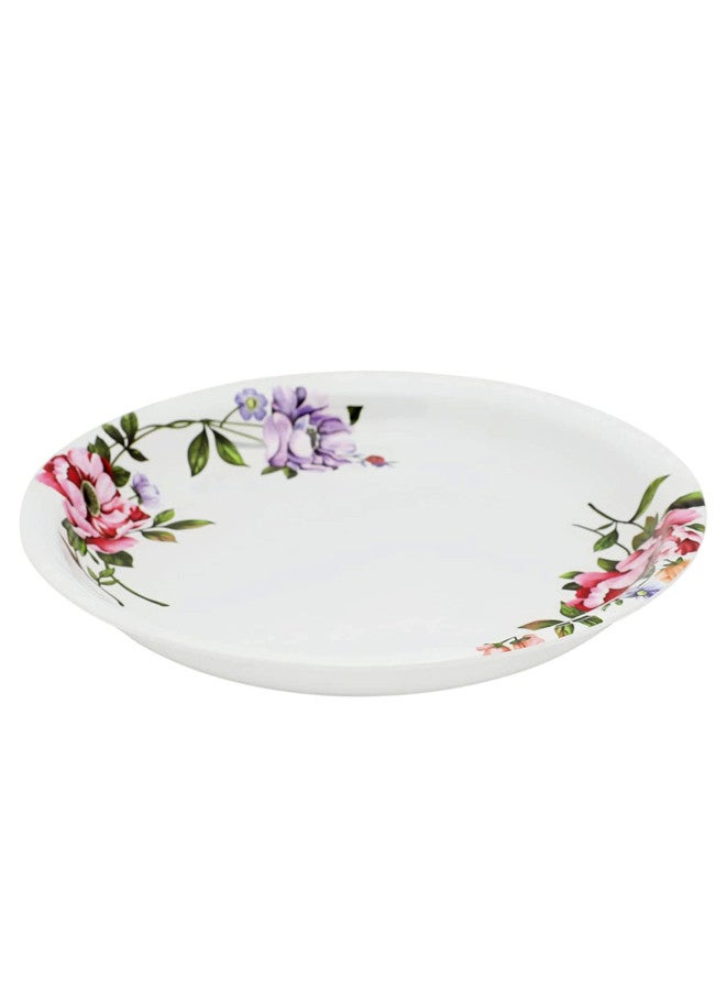 Abir 6-Piece Melamine Deep Round Serving Plate Set 40 CM / 15.75 INCH White/Floral - Image 2