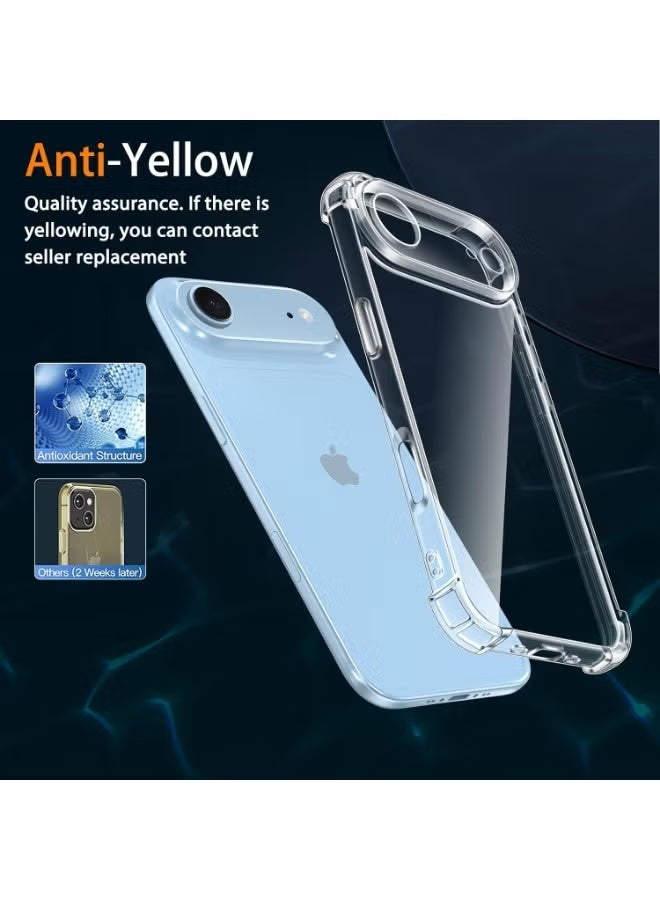 TIGER iPhone 17 Air Clear Case Non-Yellowing Bumper Protection Cover with 2-Pack Tempered Glass, Crystal Transparent Anti-Scratch Protective Set for iPhone 17 Air 6.5-inch - Image 5