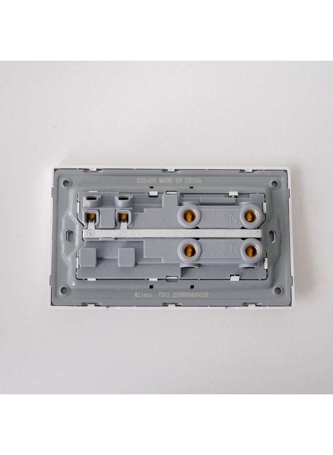 DANUBE HOME Milano Cooker Unit Wall Mounted Cooker Outlet Switch With On And Off For Modern Home Aura Wh - Image 3